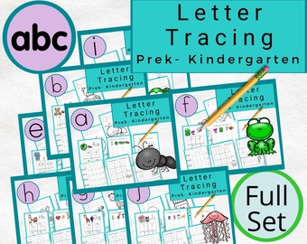 26 druckbare Kleinbuchstaben Alphabet Tracing Sheet Sets, Vorschul-Ablaufverfolgung Seiten, Tracing Letter abc Arbeitsblätter, Tracing Kleinbuchstaben Buchstaben