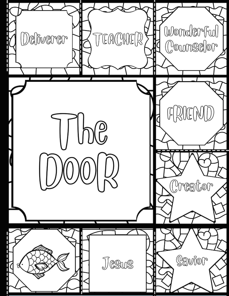 Names of God Printable Bible Coloring Prayer Coloring Bible Etsy