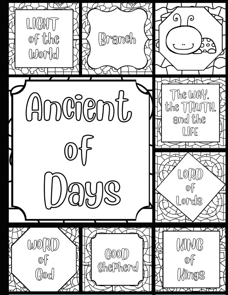Names of God Printable, Bible Coloring, Prayer Coloring, Bible Study for Kids - Etsy