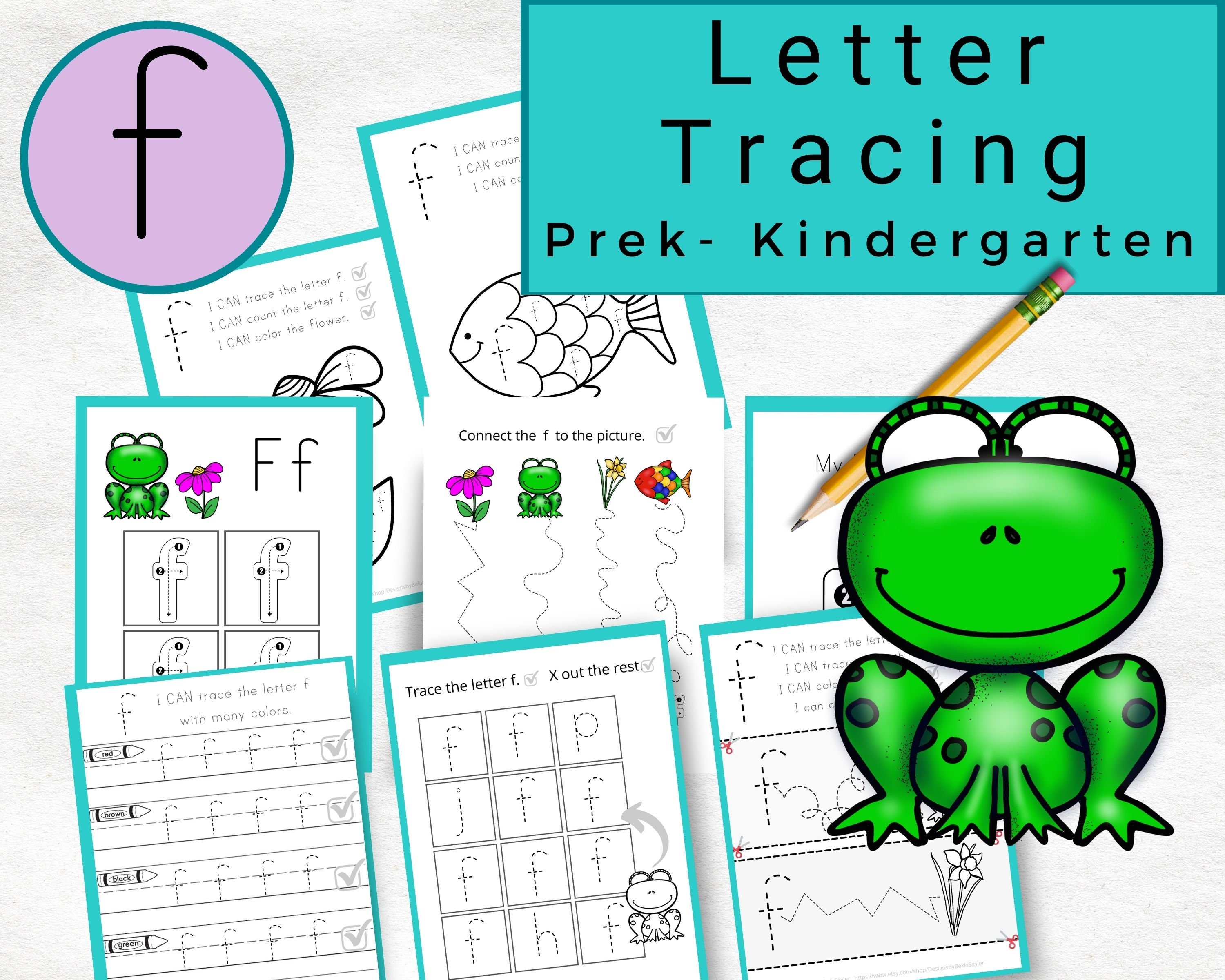 alphabet tracing printables tracing letter f worksheets etsy