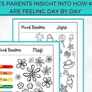 Colorful Mood Tracker for Kids Printable Children's Daily - Etsy