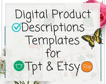 Etsy Description Template, Digital Product Description Templates for TpT, Digital Product Description Templates for Etsy, Digital Product