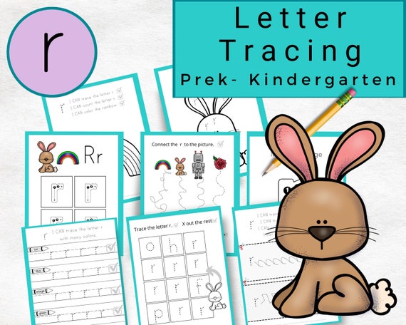 Tracing Letter R Worksheets Tracing Lowercase Letters | Etsy