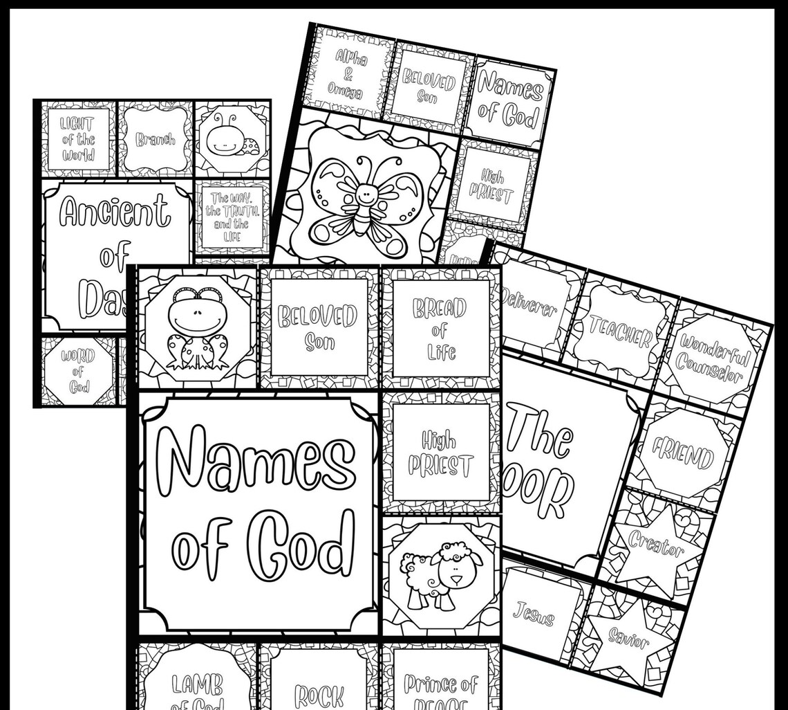 Names of God Printable, Bible Coloring, Prayer Coloring, Bible Study ...