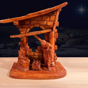 Anri Hand Carved Wood Nativity Scene: Italian Holy Family Christmas Decor
