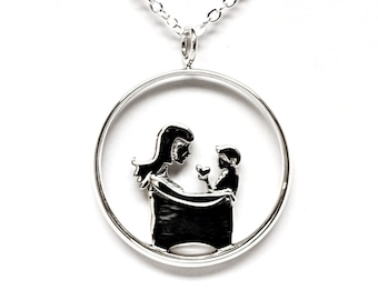 Mother and Son Pendant Necklace: Motherhood Jewelry Gift