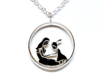 Mother Daughter Pendant Necklace: Motherhood Jewelry Gift