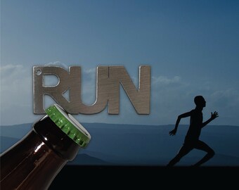 RUN Bottle Opener (Magnet or Keychain Running Craft Beer Cider)