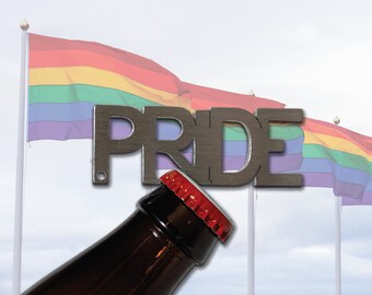 Pride Stainless Steel Bottle Opener: LGBTQ Keychain Magnet