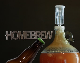 HOMEBREW Beer Bottle Opener: Stainless Steel Magnet Keychain