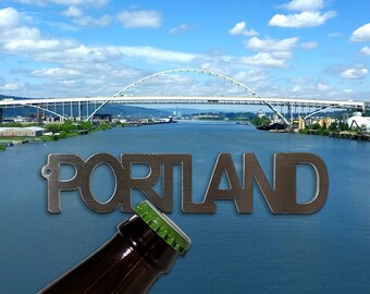 PORTLAND Bottle Opener (Magnet or Keychain Craft Beer Cider Gift PDX Oregon)