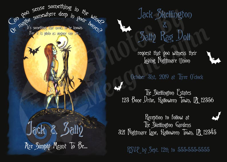 Nightmare Before Christmas Wedding Invitation DIGITAL Etsy