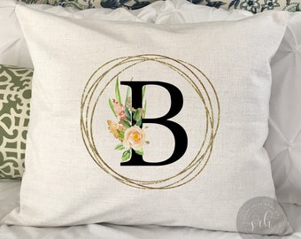 Pillow Cover | Family Initial | Farmhouse Decor | Decorative Pillow Cover | Wedding Gift | Mother's Day Gift | Personalized Initial