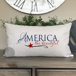 America the beautiful Pillow Cover | Fourth of July Decor | American Flag | Summer Decor | Memorial Day Decor | USA | Patriotic Decor