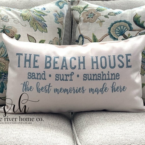 Beach House Pillow Cover Beach Themed Decor Summer Decor Etsy