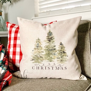 Farmhouse Christmas Tree Pillow Cover: Rustic Holiday Decor