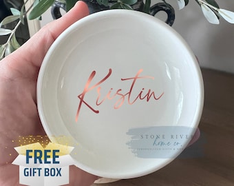 Personalized Ceramic Ring Dish | Bridesmaid Gift