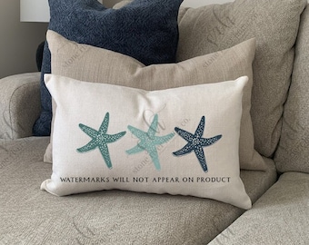 Starfish Pillow Cover: Beach House Coastal Decor