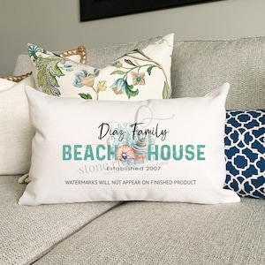 Personalized Beach house throw pillow Cover | Beach-Themed Decor | Summer Decor | Summer Throw Pillow | Beach Decor Pillow | beach house