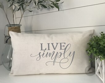 live simply lumbar pillow cover farmhouse decor farmhouse throw pillow cover wedding gift realtor gift inpirational quote - thor fortnite quote