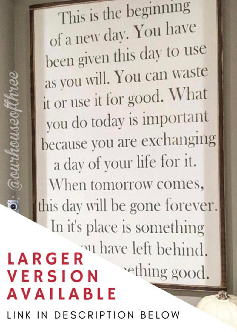 This is the beginning of a new day you have been given this Etsy