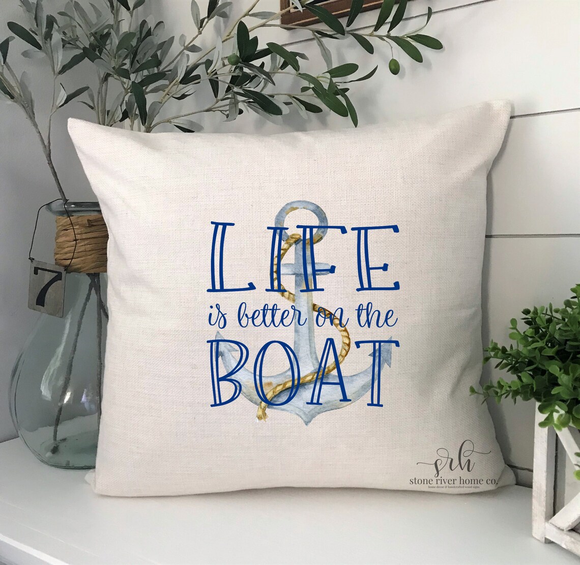 Life is Better on the Boat Throw Pillow Cover Boat Decor Etsy