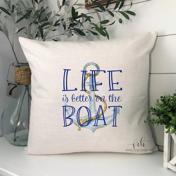 Boat on Pillow Etsy
