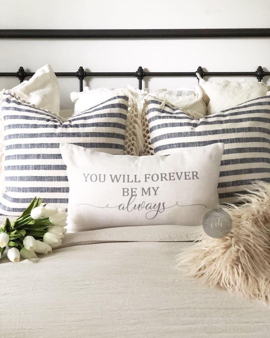 Pillow Cover Bedroom Decor Farmhouse Decor Wedding Gift Anniversary Gift  You Will Forever Be My Always 