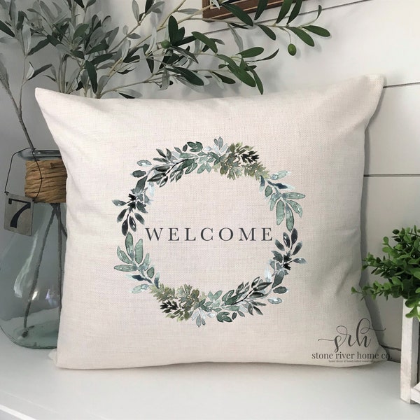 Welcome winter pillow cover | cozy winter decor | farmhouse decor | pillow cover | winter decor | living room decor | winter wreath