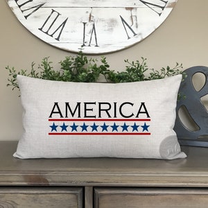 Fourth of July pillow cover | American Flag pillow cover | Summer Decor | Memorial Day Decor | Patriotic Decor | stars and stripes decor