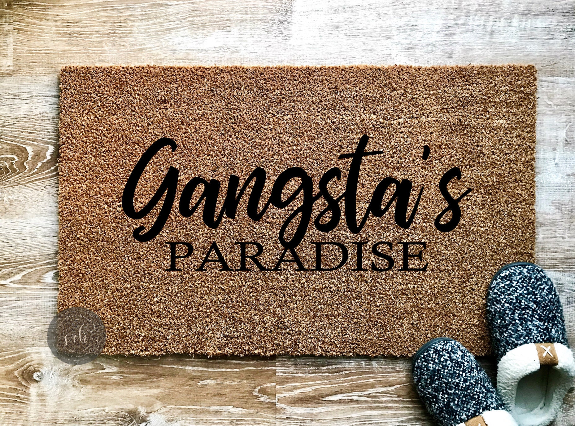 Gangsta S Paradise Doormat Front Door Decor Entry Decor Fixer Upper Style Farmhouse Decor Coir Doormat