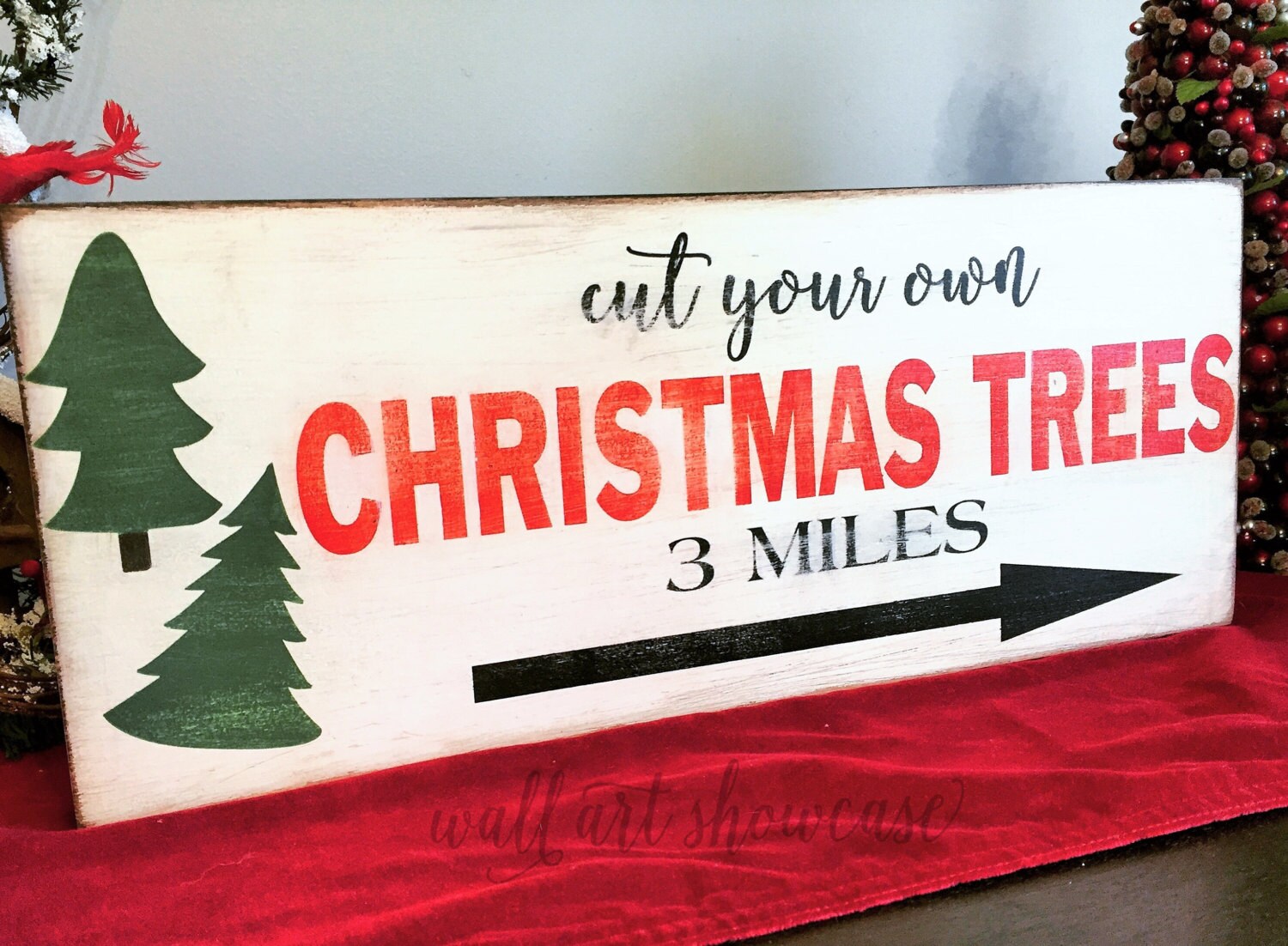 Cut Your Own Christmas Tree Painted Wood Sign Christmas sign Etsy