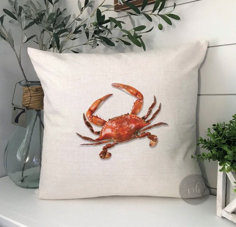 Maryland Blue Crab Pillow Cover Beach Themed Decor Summer Etsy