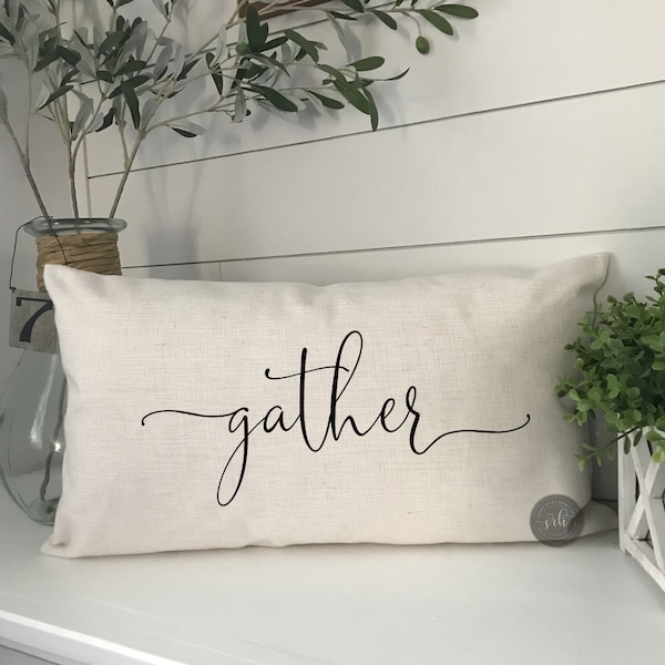 Pillow Cover | Decorative Pillow cover | Farmhouse Pillow | Rustic Pillow | Linen Pillow Cover | Lumbar Pillow | Gather Farmhouse