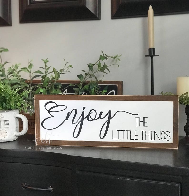 Enjoy the little things Painted Wood Sign Home Decor Sign | Etsy