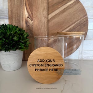 Custom Engraved Sourdough Starter Jar: Glass Jar with Bamboo Lid
