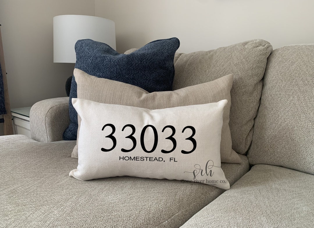 Personalized Zip Code Pillow Cover Decorative Pillow New House Gift