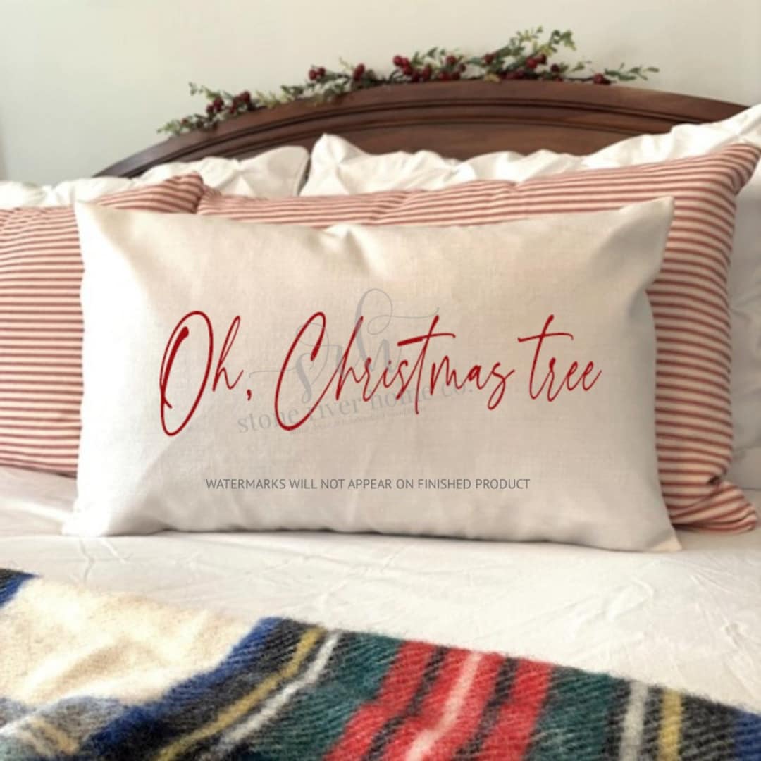 Oh Christmas Tree Pillow Cover Farmhouse Christmas Decor Etsy