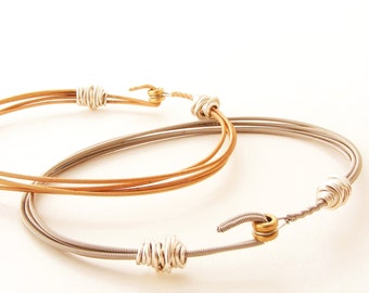 Four Strand Guitar String Bracelet - Classy Recycled Jewelry - Simple Elegant