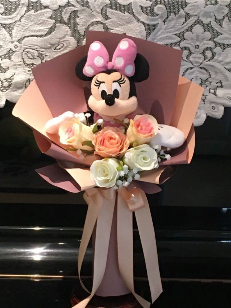 Walt Disney Minnie Mouse Flower Bouquet. Pink. | Etsy