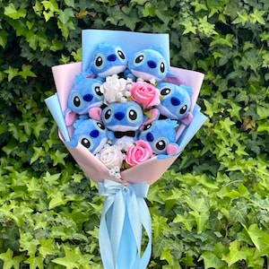 7 Plushies Bouquet. Blue Bouquet. Birthday gift. Valentine's day gift. Graduation Day gift
