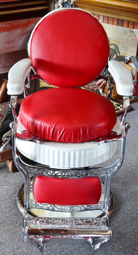 Items similar to 1920s Fluted Double Round Koken Antique Barber Chair