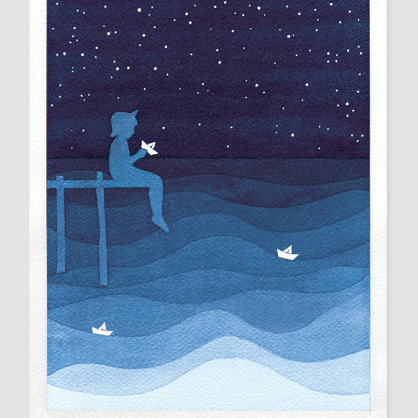 Navy Blue Nautical Wall Art Etsy