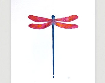 Watercolor painting Giclee print dragonfly watercolor painting art illustration wall decor home art A4 by VApinx