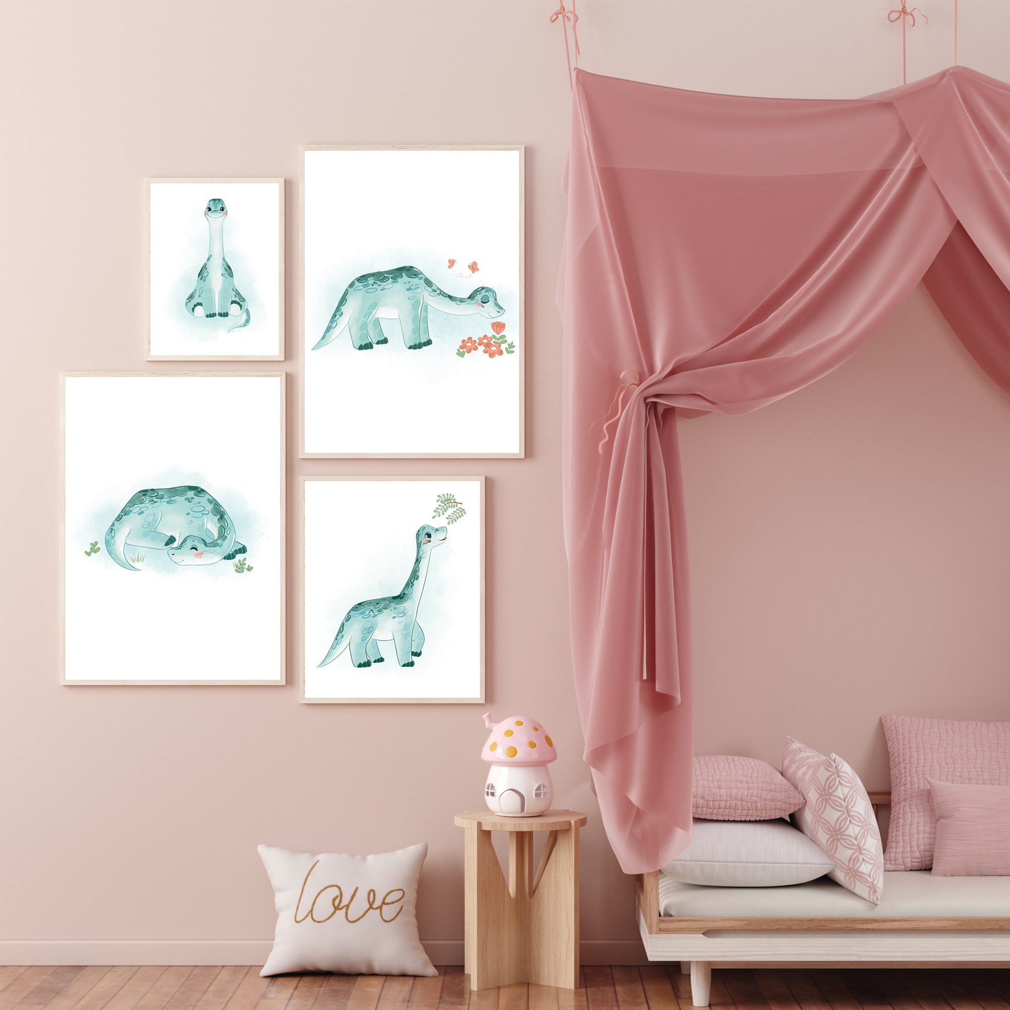 Dinosaur Printable Wall Art Set, Nursery Art, Baby Shower Gift, Baby ...