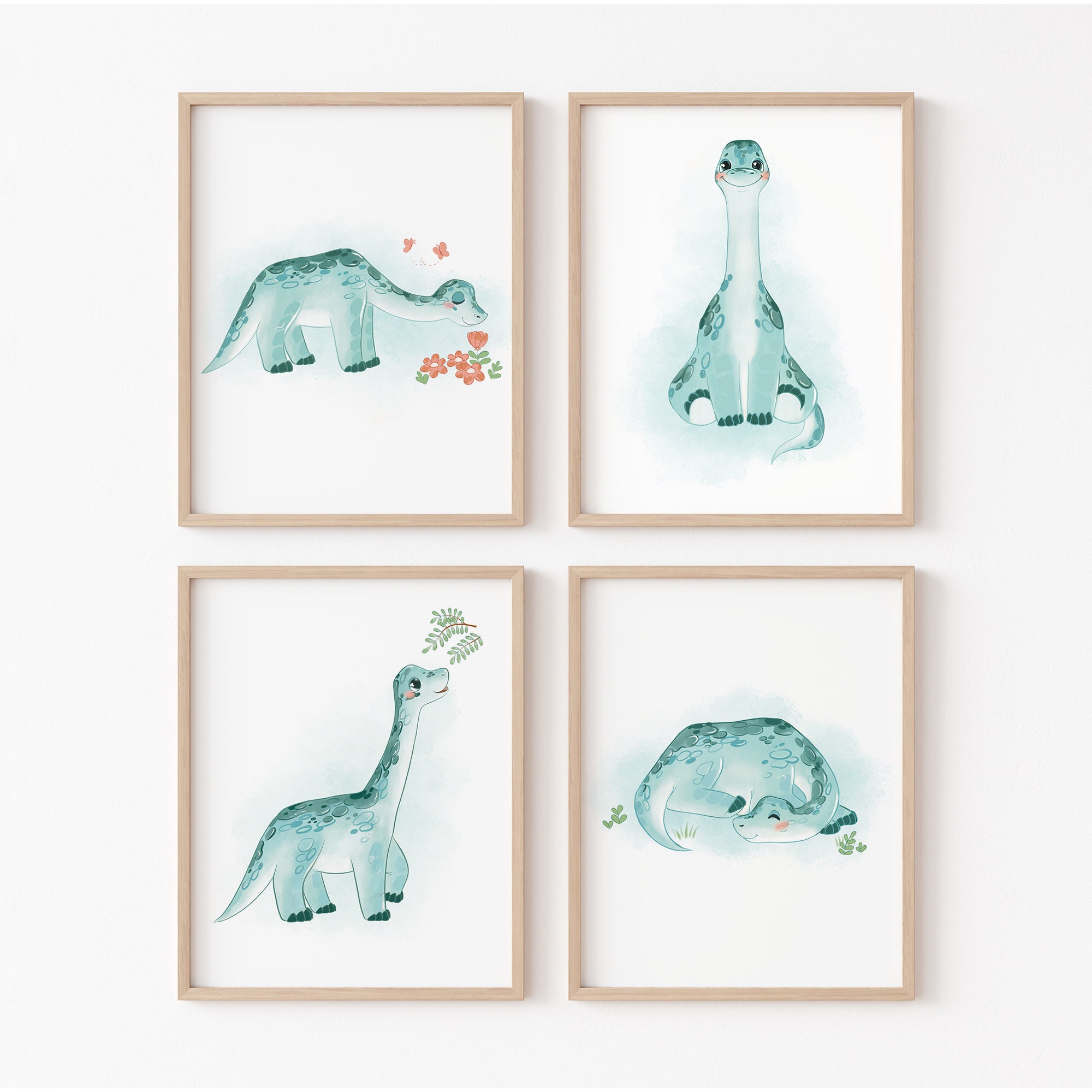 Dinosaur Printable Wall Art Set, Nursery Art, Baby Shower Gift, Baby ...