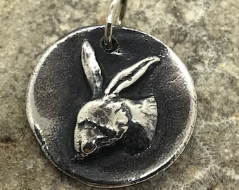 The Rabbit Pendant, Fine Silver