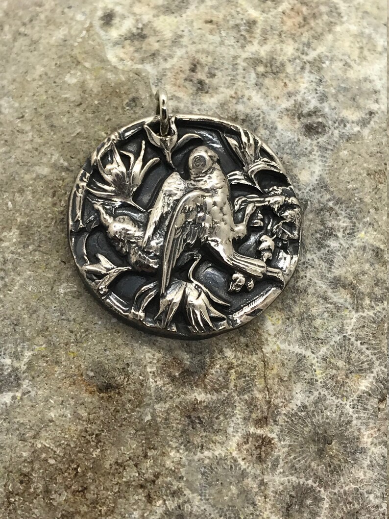 Fine Silver One Fine Bird Pendant signed