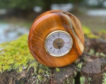 Yew Desk or Wall Clock