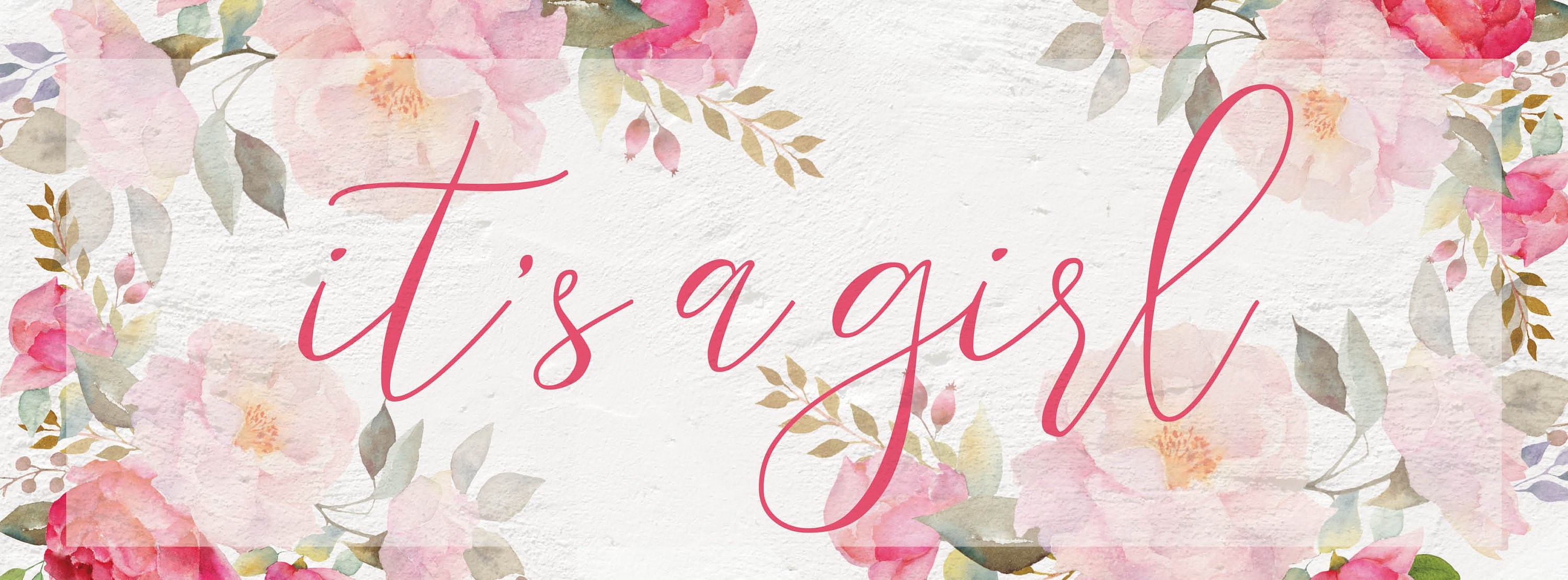 Pink Floral Facebook Event Cover Photo/ Floral Baby Shower/ Etsy